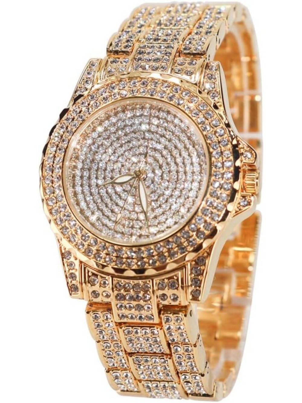 Luxury Round Women’s Watch - Crystal Rhinestone, Iced Out, Stainless Steel